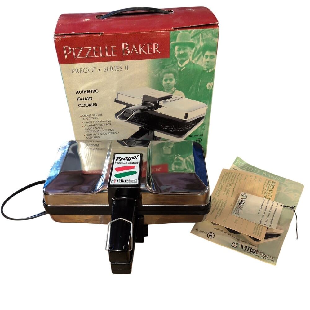 VillaWare Prego Series II Pizzelle Baker/Maker 3600 Italian Cookie WORKS/TESTED
